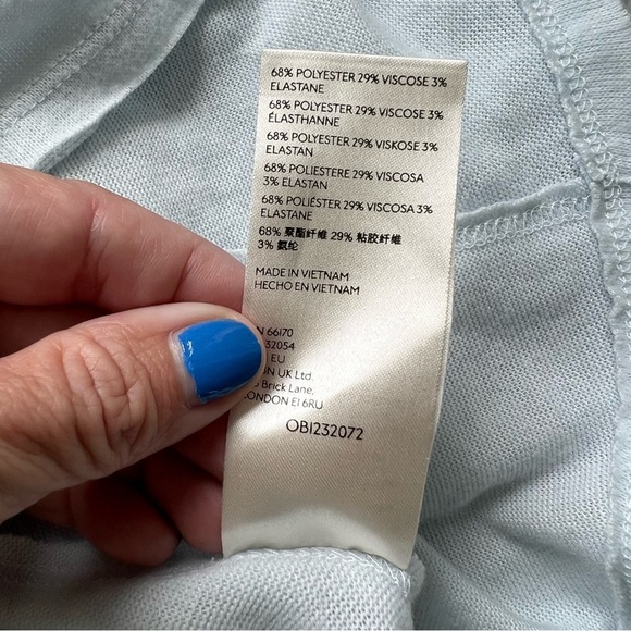 We the Free People Cozy Time Funnel Pullover Top Shirt Oversized Light Blue - Picture 5 of 5